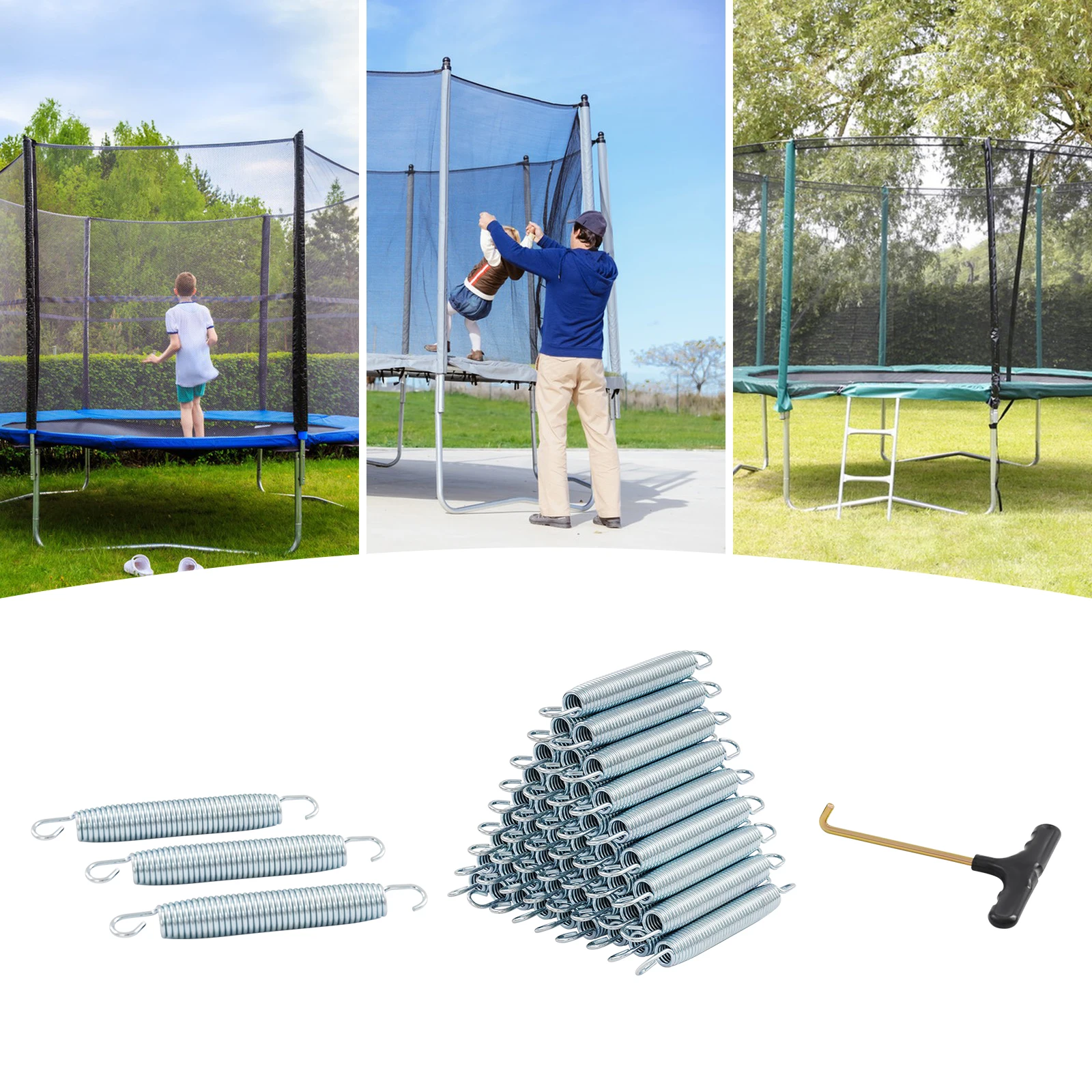 Trampoline Lente Trampoline Veren Vervanging 48PCS Trampoline Veren met Lente Tool voor Trampoline Onderhoud & Pgrades