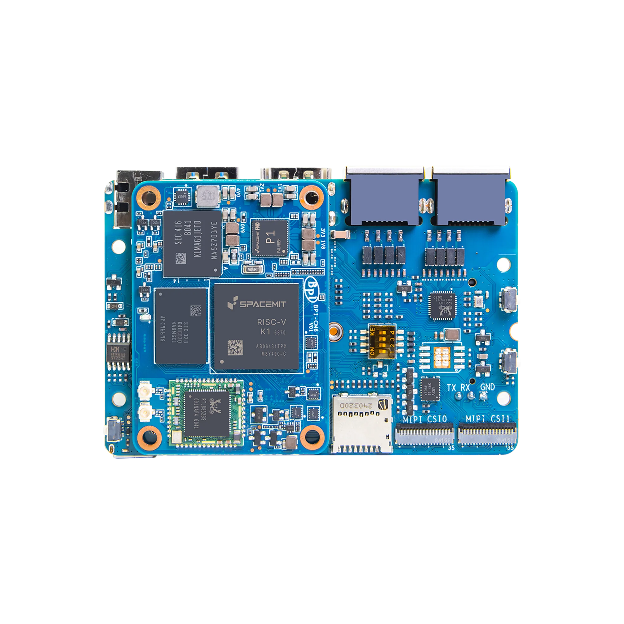Banana Pi BPI-CM6 SpacemiT K1Octa-core 64 بت RISC-V AI 8GB LPDDR4 16GB eMMC يدمج RTL8211F PHY لوحة التحكم الصناعية #5