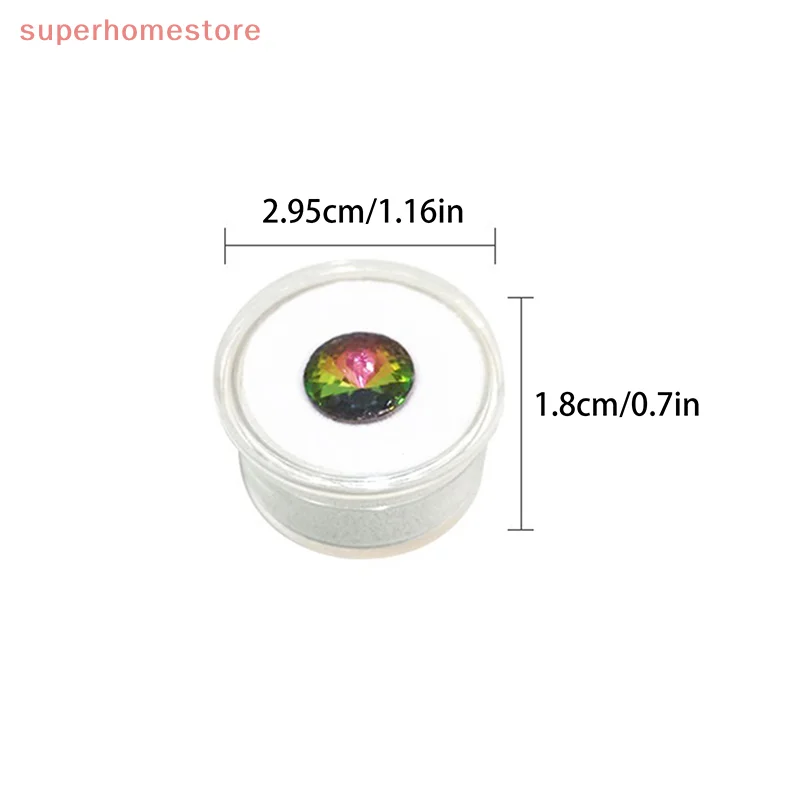 10pcs Clear Round Rhinestone Box Plastic Beads Jewelry Case Storage Box Gem Packaging Organizer