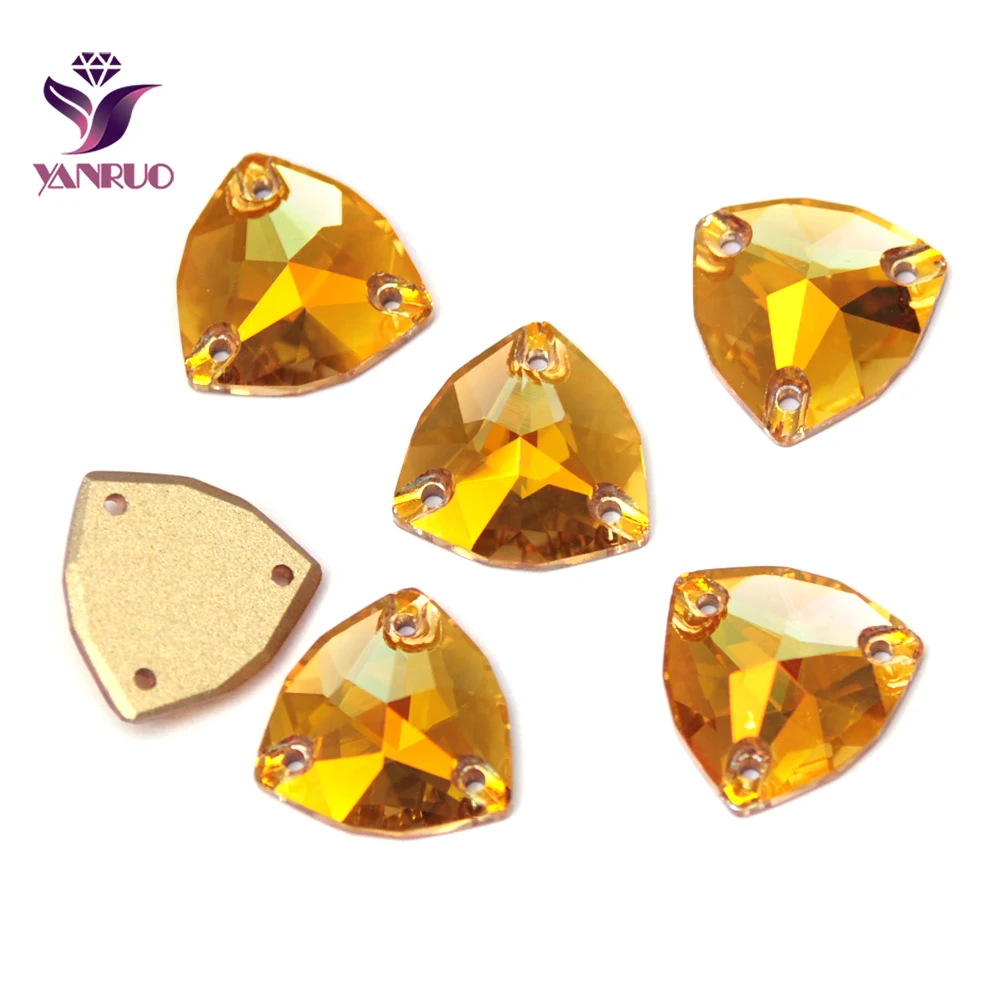 

YANRUO 3272 Trilliant металлик Солнечный Золотой пришить на фотостеклянный кристалл