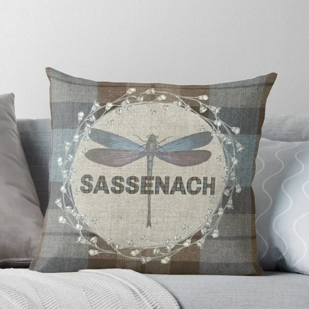 

Outlander - Fraser Tartan Kilt - Sassenach Dragonfly and Thistle Throw Pillow Cushion Cover For Sofa Throw Pillow Covers pillow