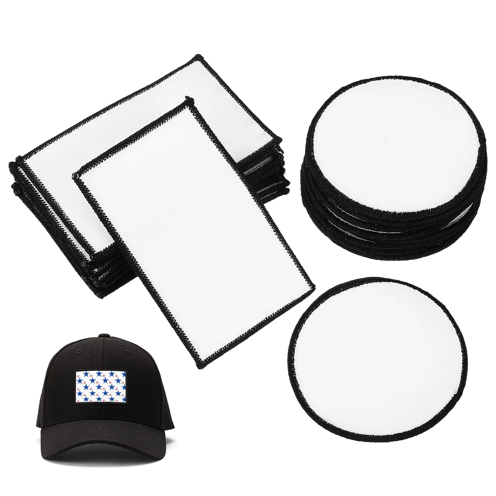 

30 pcs Adhesive Cloth Patches Polyester Stickers for Hats Clothing Repairing Sublimation Blanks Iron On Heat Transfer