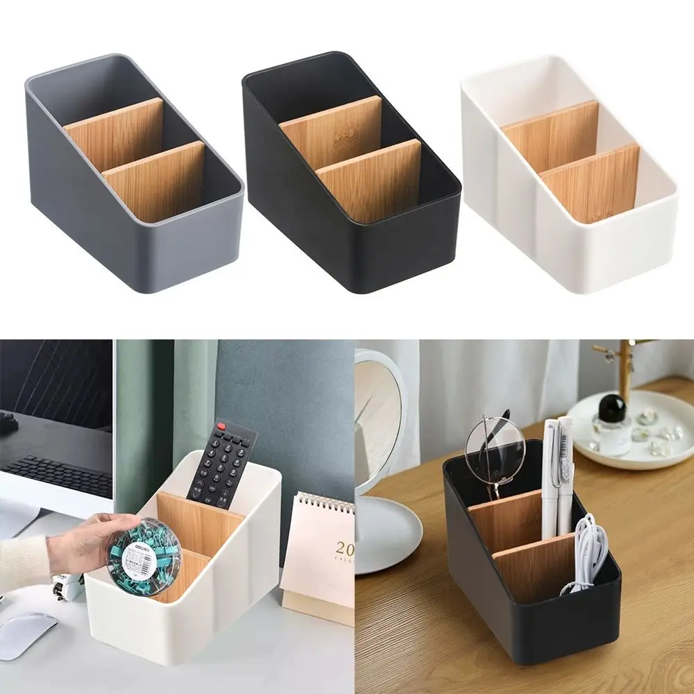 New 4 Grids Remote Controller Storage Box Cosmetic Storage Multifunction Living Room Organizer Plastic TV Remote Holder