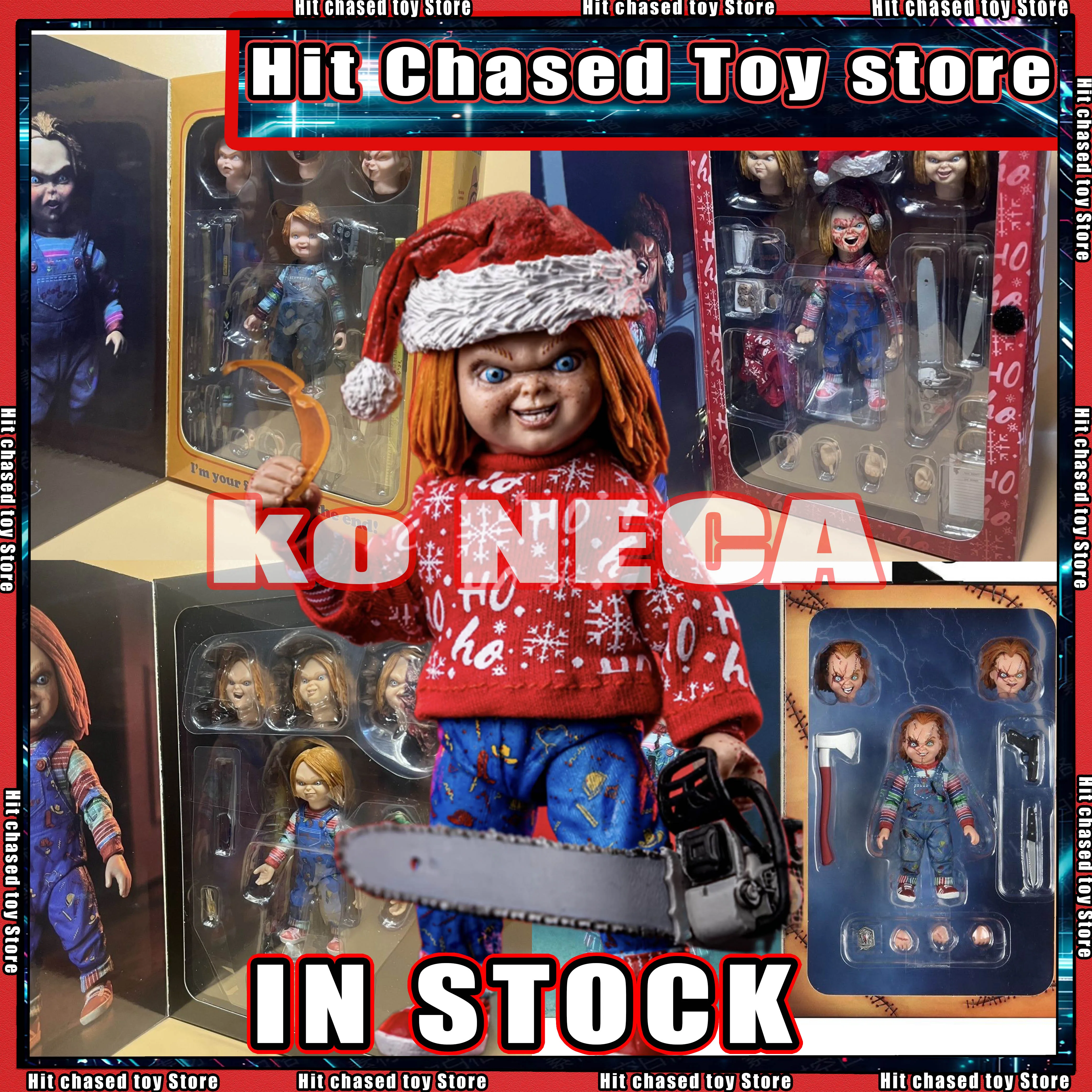 

In Stock Neca Child's Play Action Figures Chucky Figurine TV Version Christmas Ko Model Collectible Doll Toys Gifts