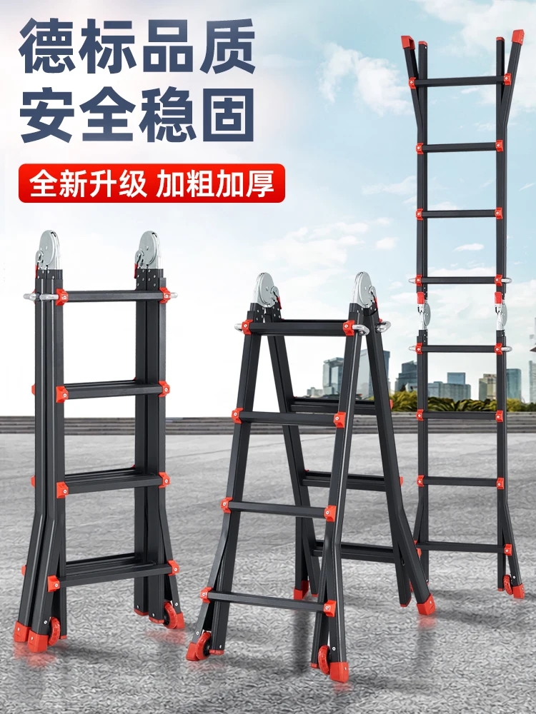 Little Giant Aluminium Alloy Herringbone Telescopic  Engineering Ladder Portable and Versatile Folding Stair Elevator Household image 4