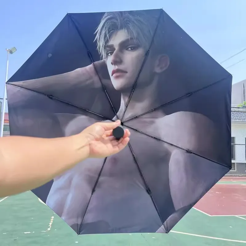 Love and deepspace Automatic Umbrella Black Glue Sunscreen Sun Umbrella Plus Sun Umbrella Wholesale