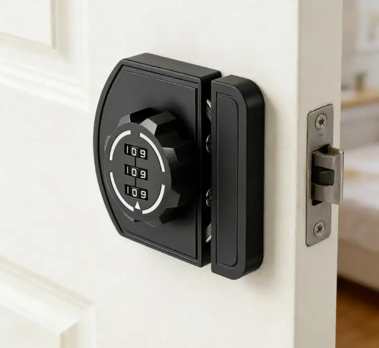 

Adjustable 3 Digit Code No Drill Cabinet Lock for Sliding Doors For Drawer Lock Zinc Alloy with Night Glow Feature