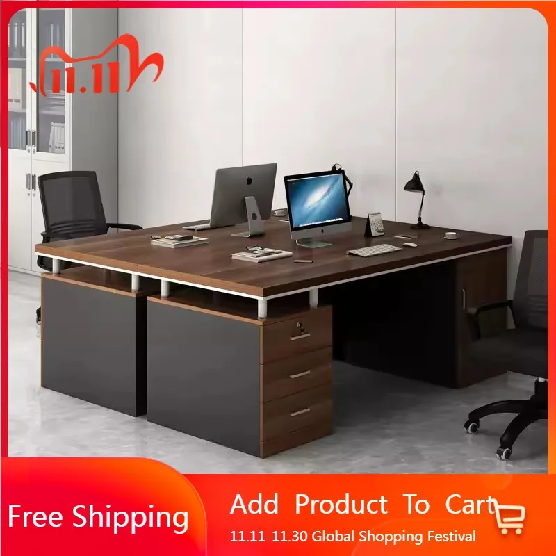 

Student European Office Desk Filing Cabinets Monitor Stand Shelves Office Desk High Quality Boss Wooden Escritorio Furniture