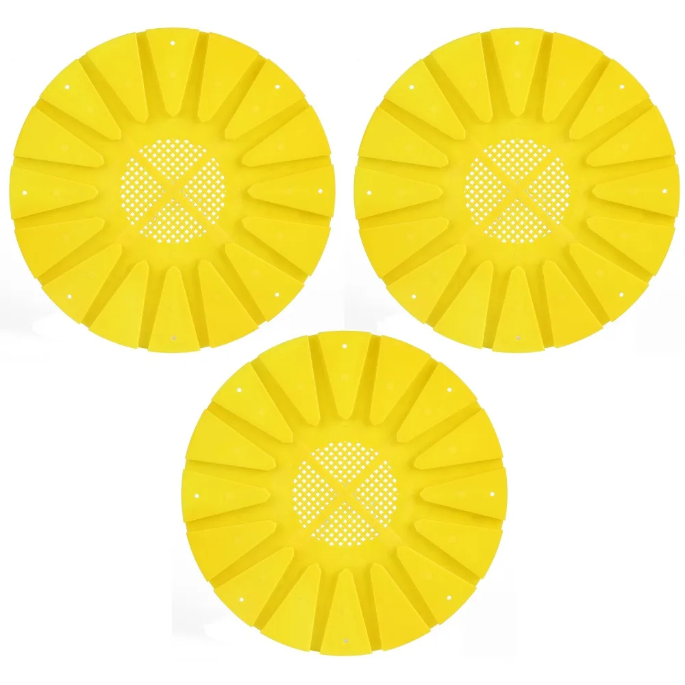 3Pcs Stable Performance 16 Passage Bee Escape Disc ABS Yellow Anti-Running Tool Durable Reusable Hive Escape Plate Apiary Use