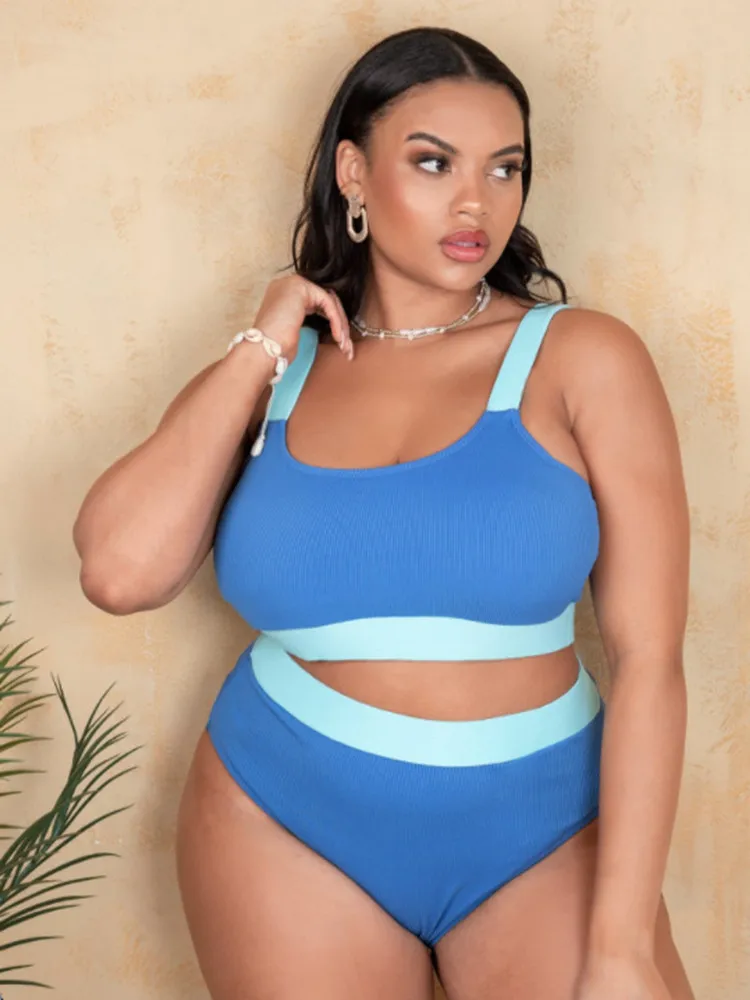 

Bikini Set Plus Size Swimwear Women 2024 Two-Piece Swimsuit Woman Big Size Bathing Suit Beachwear Summer Biquini Monokini 4XL