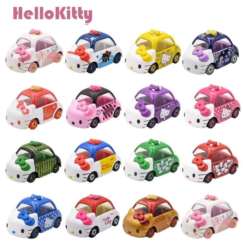 TAKARA TOMY tomica HelloKitty model car KT Cat collection girl gift toy car children's Halloween Christmas gift Girl baby girl