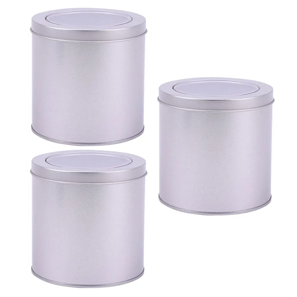 

3pcs 9X9CM Matte Tin Jars Airtight Tea Canisters Food Storage Containers Small Metal Boxes Kitchen Organizers