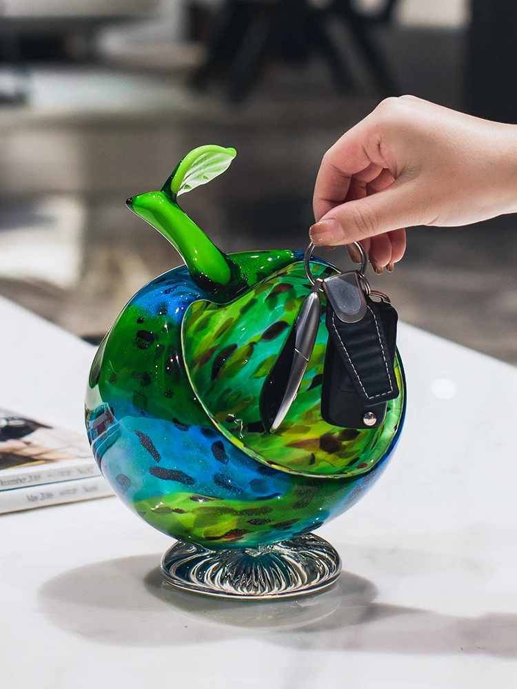 

Light luxury art glazed apple key storage entrance ornament living room coffee table desktop high-end home decoration