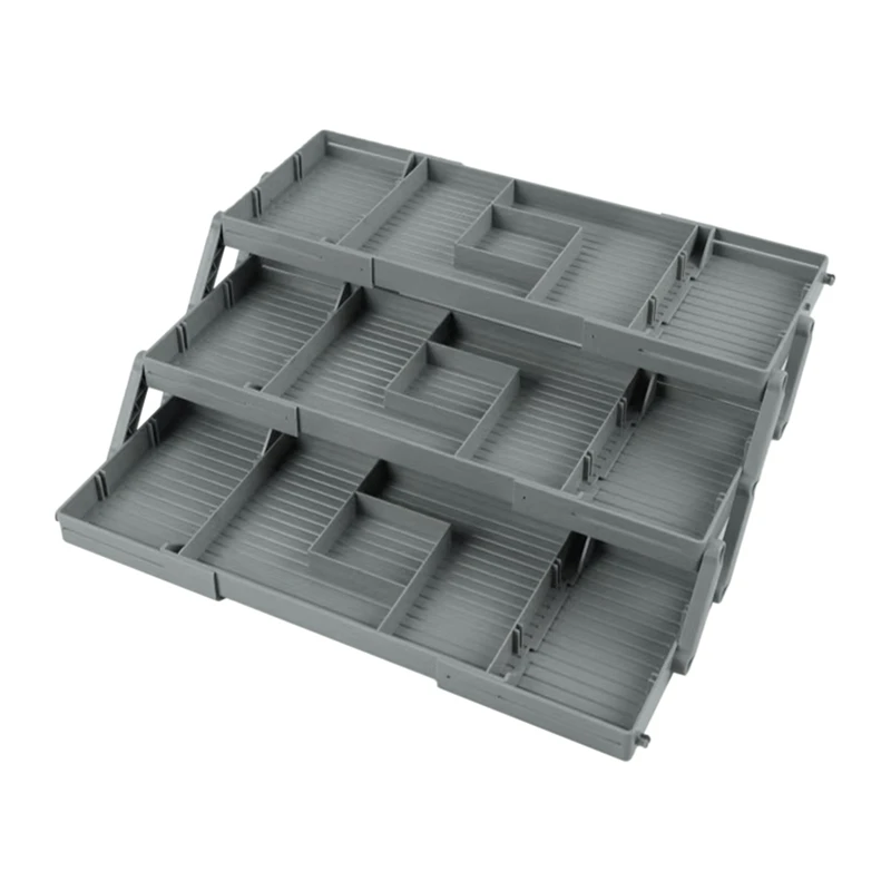 

3-Layer Foldable Desktop Storage Box Dresser Organizer Cosmetics Drawer Organizer