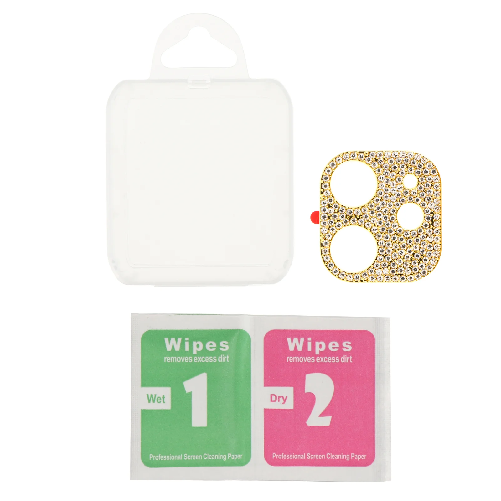 Flash Diamond Lens Film 12 Protector Metal Camera with Rhinestone Shiny Cover for Rear