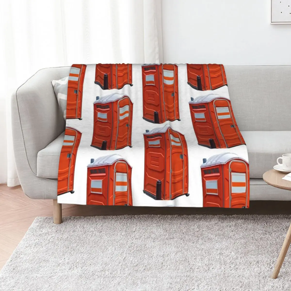 

Porta-potty public restroom Throw Blanket Decorative Sofas warm winter Camping sofa bed Blankets
