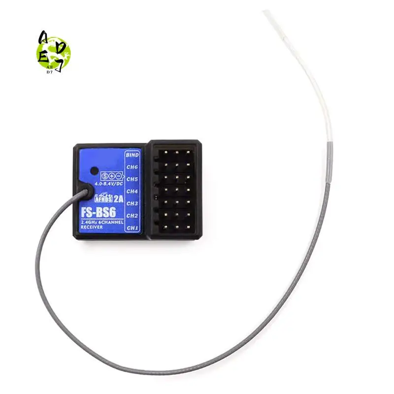 

AED7-For Flysky FS-BS6 Receiver 2.4Ghz 6CH AFHDS2 For Flysky FS-GT5 GT2E GT2G FS-I4X FS-I6 FS-I6X RC Car Boat Transmitter