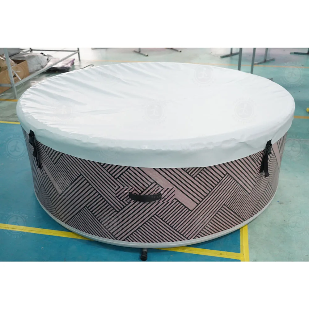 حوض سبا قابل للنفخ بخياطة متينة، حوض استحمام ساخن خارجي، نفاث هواء لـ 3 بالغين لحمام السباحة