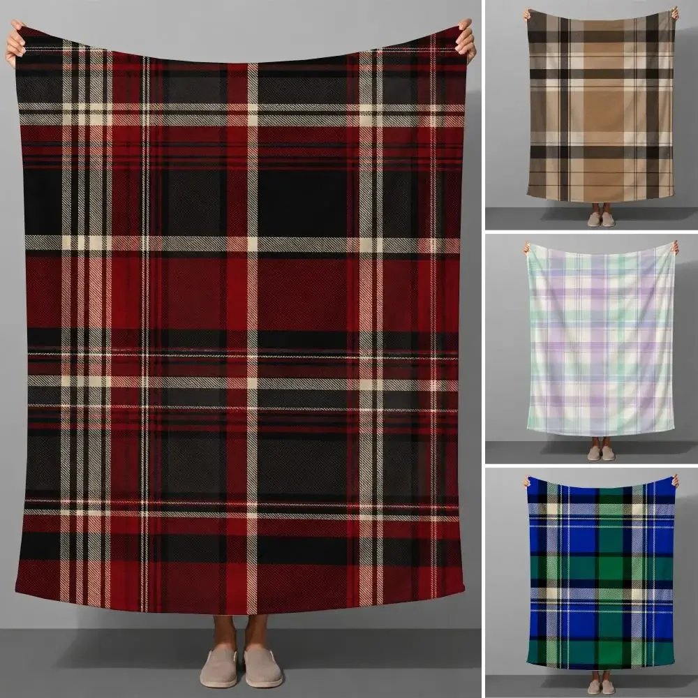 Black Watch Tartan Fresh Cute Blue Green Plaid Pattern Throw Soft Flannel Throw Blanket Warm for Couch Bed SofaCozy All Season