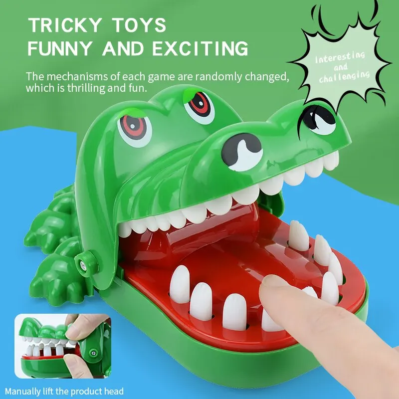 Jouets dents de crocodile pour enfants, alligator mordant les doigts, jeux de dentiste Jeu de farces porte-bonheur pour enfants, drôle, fête, jouets pour enfants