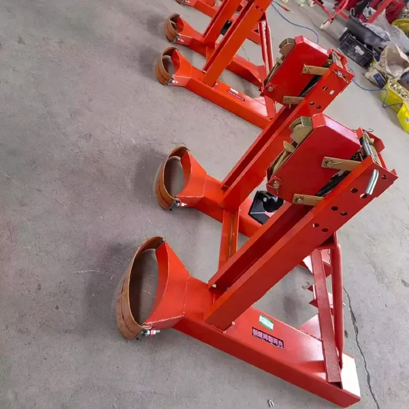 KEYI Hydraulic Drum Lifter Stacker Rotating Clamp Manual Oil Drum Carrier Forklift Barrel Loading/Unloading Double Drum Grab