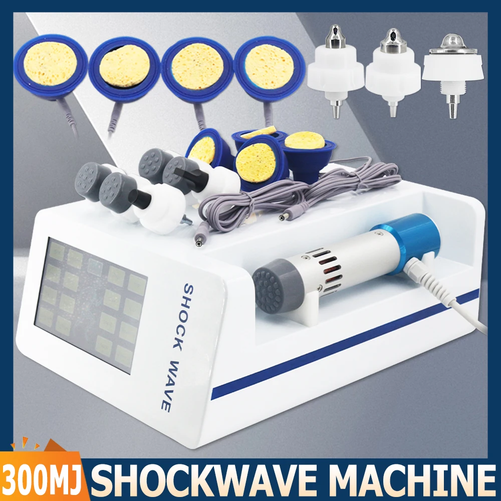 300MJ EMS Professional Shock Wave For ED Treatment Relief Knee Pain Muscle Massage Relaxation 10 Heads Shockwave Therapy Machine