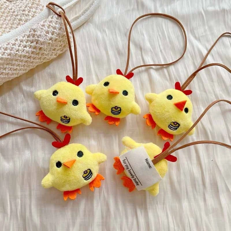 Cartoon Chick Kids Handwritten Name Anti-Lost Pendant Tag Children Name Tag Keychain Bag Hanging Ornaments Accessories Gifts