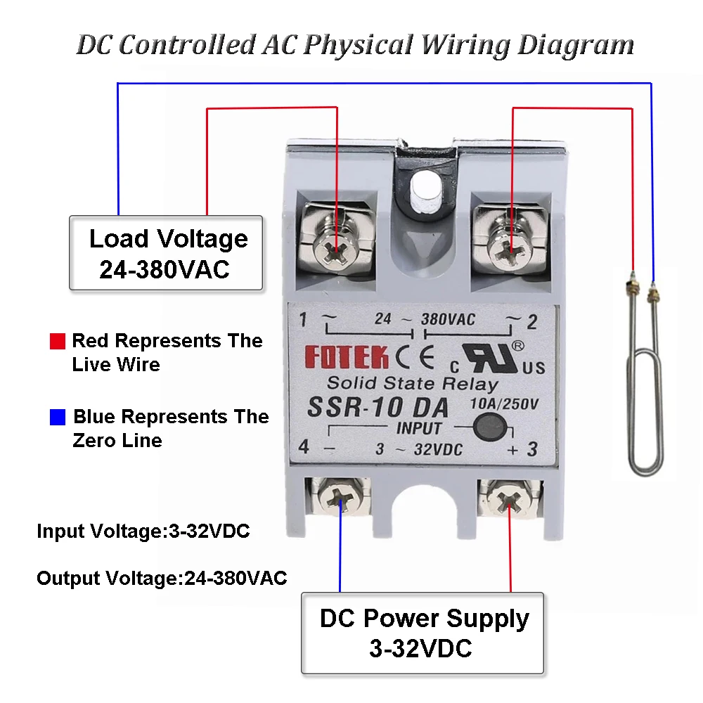 Solid State Relay SSR-10DD SSR-25DA SSR-40DA SSR-40AA SSR 10A 25A 40A 60A 80A 100A DD DA AA Module for Temperature Control