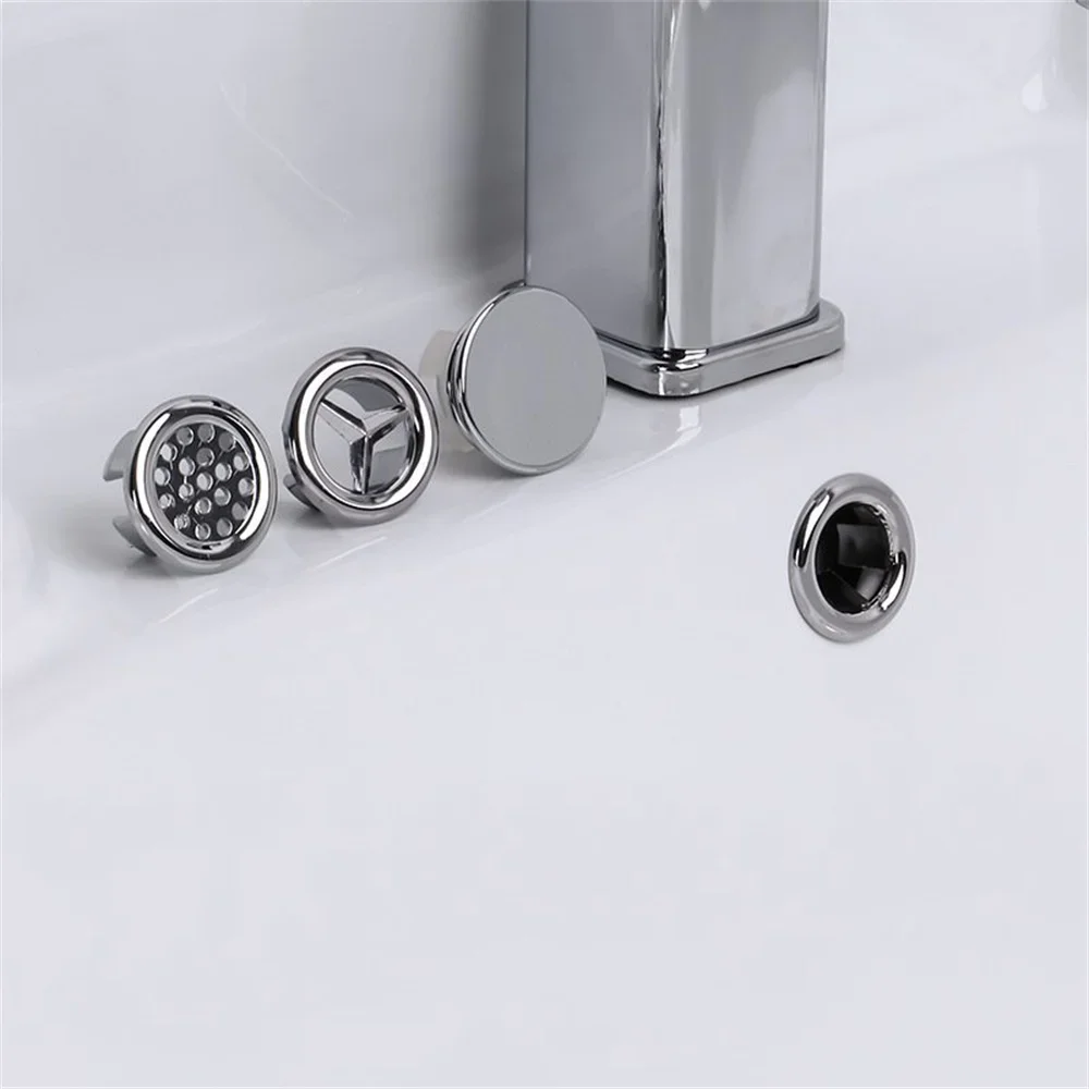 2pcs Bathroom Sink Hole Cover Basin Trim Cap Cover Plastic Electroplated Overflow Ring Bathtub Accessory 22-24mm bouchon lavabo