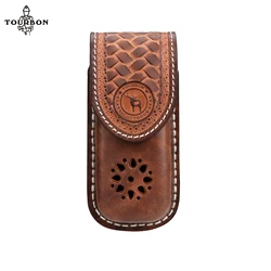 Tourbon Leather Knife Sheath for Small Folding Knife Snap Case Multipurpose Knife Pouch EDC Holster Clip-on Belt Brown