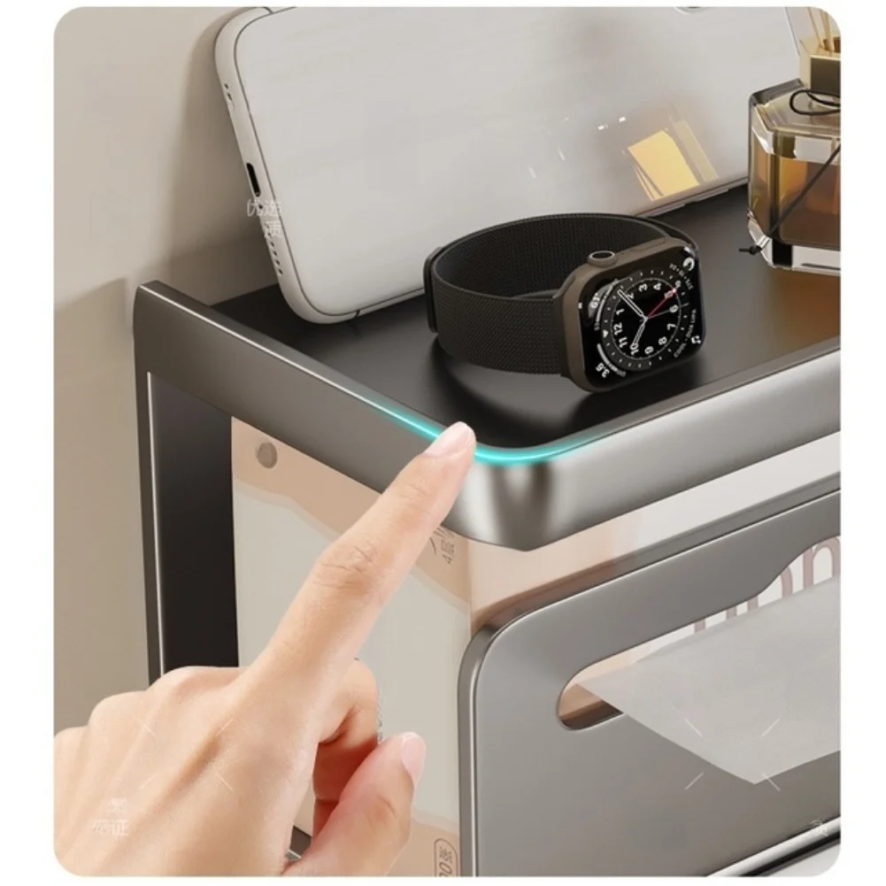 1Pc Space Aluminum 3 Layer Wall Mounted Toilet Holder Waterproof No Drill Modern Bathroom Box Cover Storage Rack