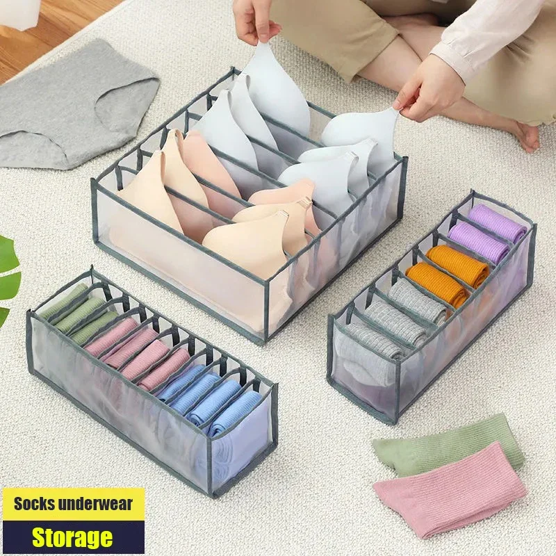 

Underwear Storage Organizer Clothes Separated Socks Shorts Bra Dormitory Closet Drawer Washable Box