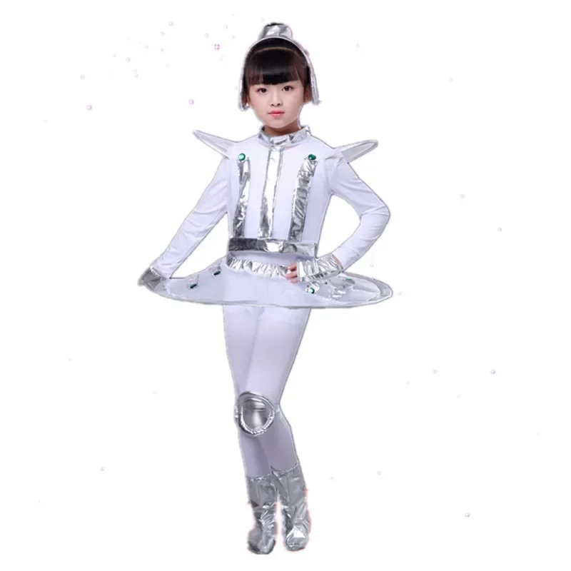 Kid Party Cosplay Robot Costume Astronaut Performance Space Stage Dance Wear Children Clothing Jumpsuit Skirt Clothes Boy Gi MN9