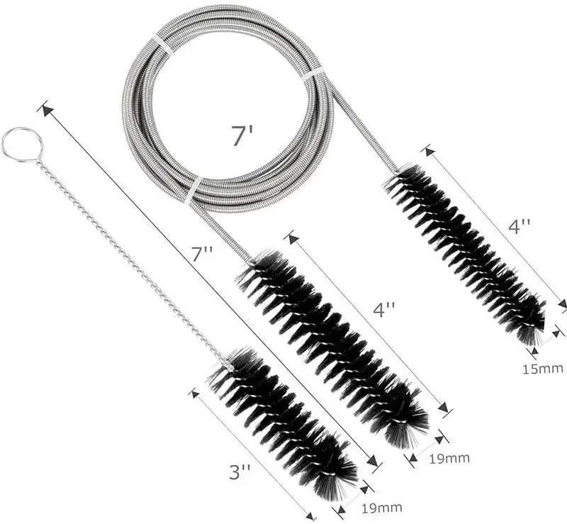 Flexible Tube Cleaning Brush Set, Drain Cleaner Brushes for CPAP Hose, Car Drain Holes, Sinks, Fish Tanks, Refrigerators and Mor