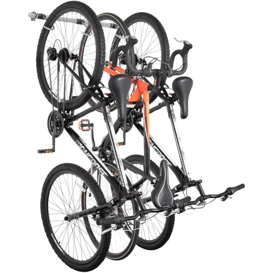

Wall Bike Rack 2.0 Securely Stores Up to 3 Bikes with Heavy Duty Wall Mount Design for Garage Basement or Indoor Storage Spaces