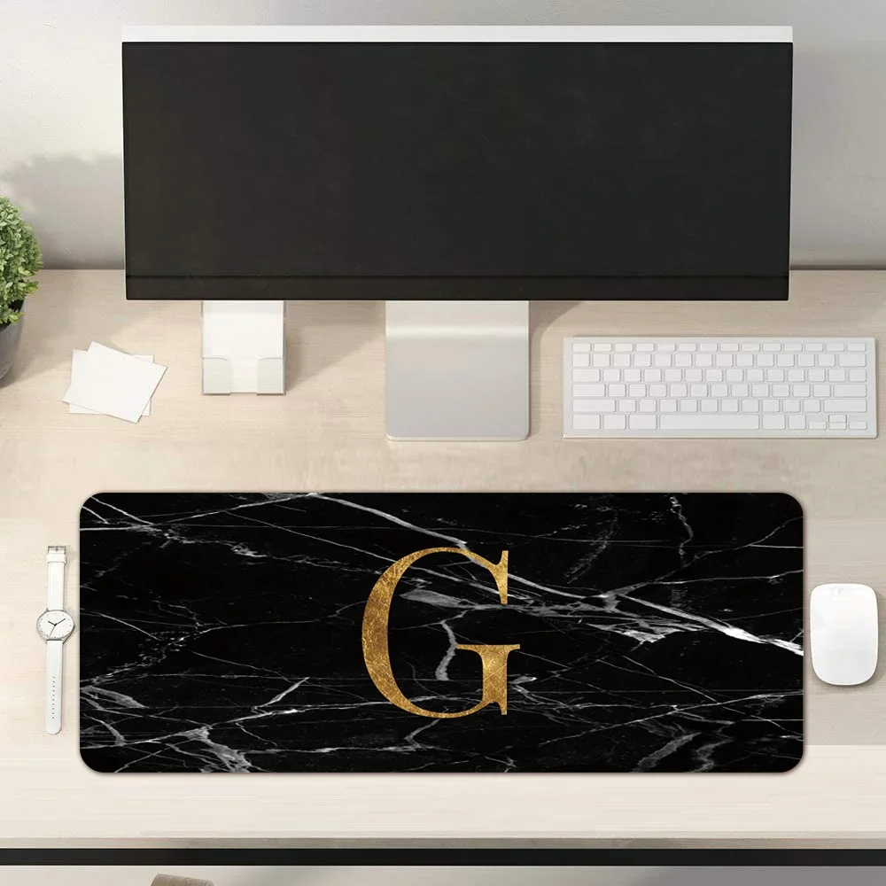

Mouse Pad Xxl Surface Mat Mouse Keyboard Pad Table Mat Large Table Mat Easy To Clean Black Marble Letters Mouse Pad for Laptop