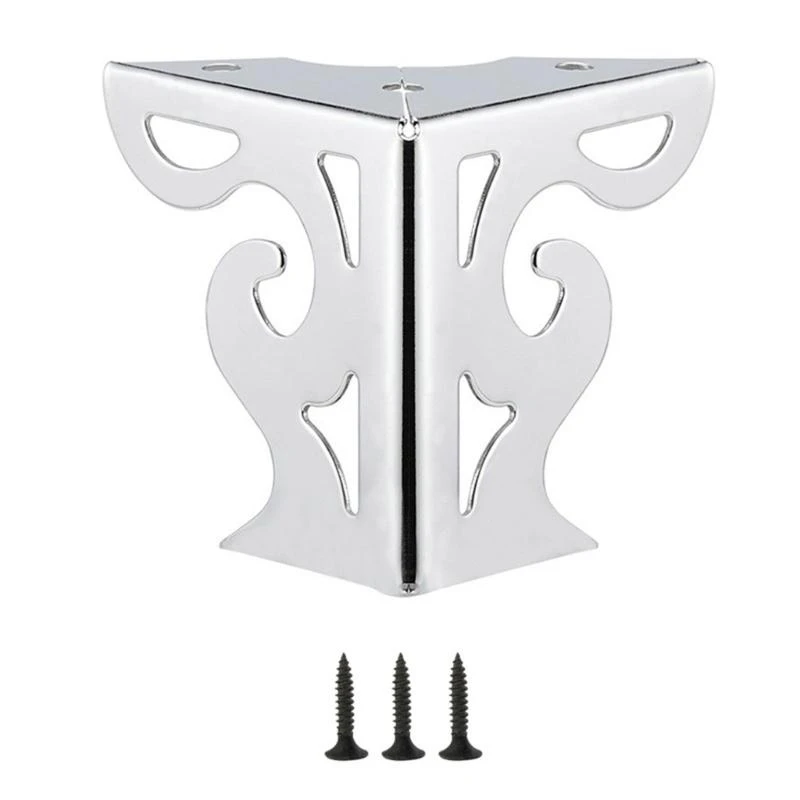  Iron Furniture Legs with Hollows Pattern Decorative Metal Legs Iron Legs Flower Designs for Sofa Table Cabinet Bed