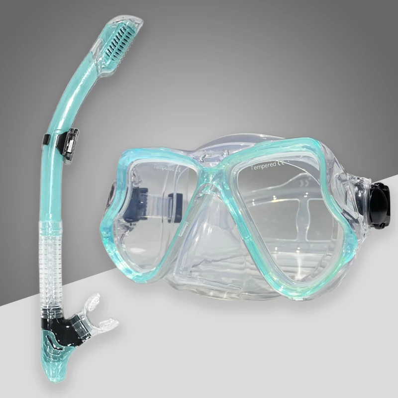 Tauchmasken für Erwachsene, Schnorchel-Atemschlauch-Set, Brille für Damen und Herren, rutschfeste Schnallenmasken – Detail 11