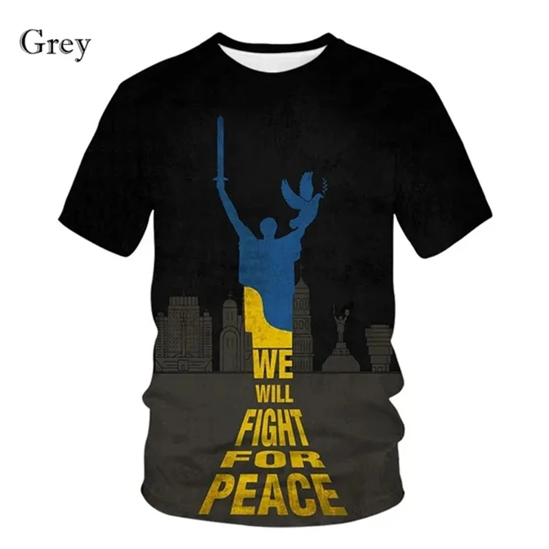 Ukrainian Peace 3D Printed T-shirts Classic Summer Men Women Clothing Round Neck Short Sleeve Streetwear Tops Tees Cool Tshirts