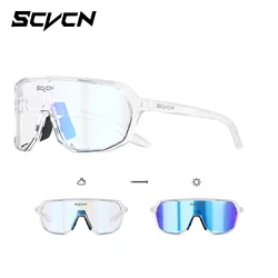 SCVCN Photochromic Cycling Glasses Windproof Outdoor Sports Eyewear Motocross Sunglasses Snowboard Goggles UV400 for Men Women
