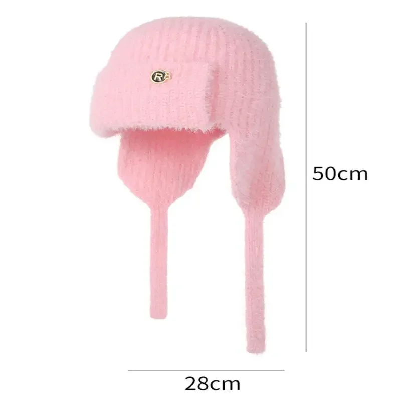 المرأة لطيف إيرفلاب قبعة الشتاء موضة فو الفراء محبوك قبعة نمط قبعات صغيرة لينة الإناث الشارع الشهير قبعة في الهواء الطلق #6