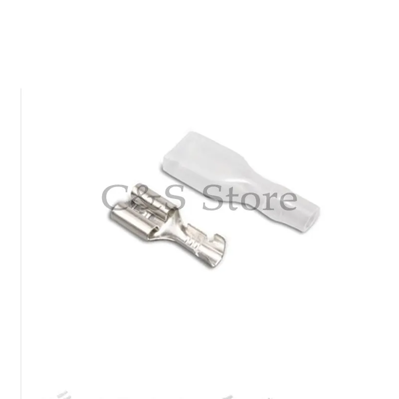 50Sets 2.8mm 4.8mm 6.3mm Switch Wire Connectors Crimp Terminals Spade Terminals With Transparent Insulating Sleeves Plug spring