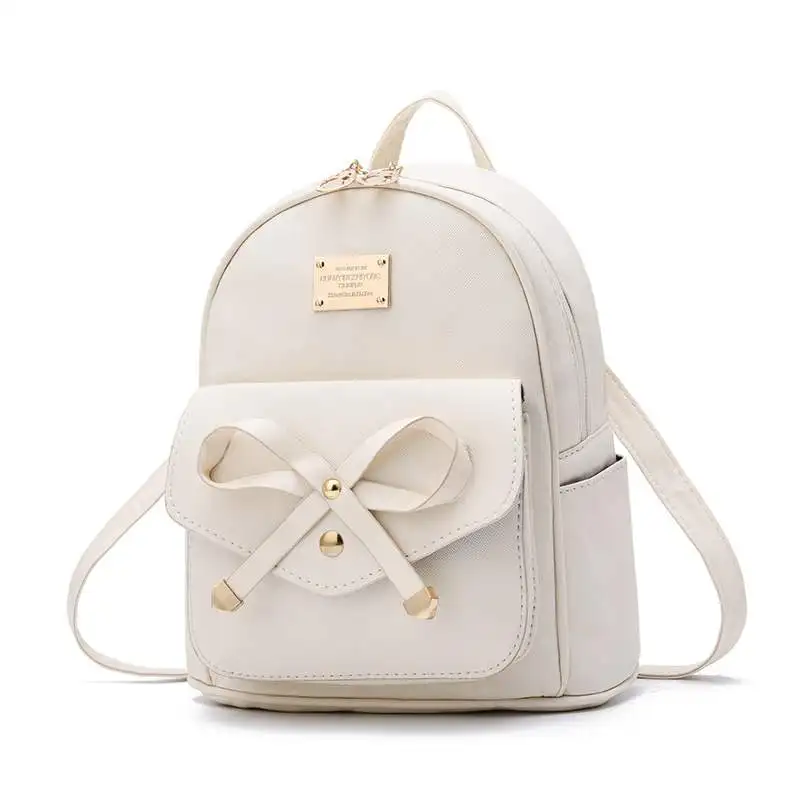 

Women's Backpack College Style Student Bookbag Dual Shoulder Bag Korean Version Spring New Leather Bag Elegant Fashionable