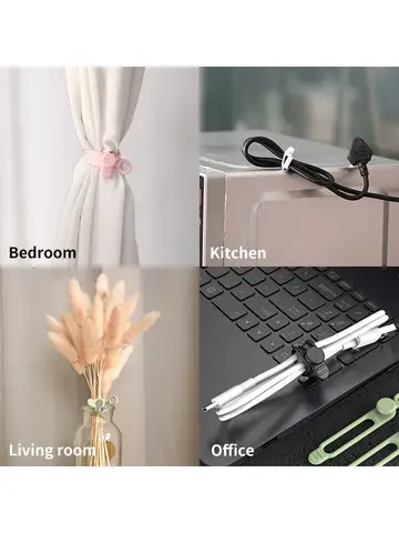 Silicone Cable Ties,Cord Organizer,Cable Straps,Reusable Cord Ties,Travel Cable Organizer ,Cute Elastic Tie, Wire Ties