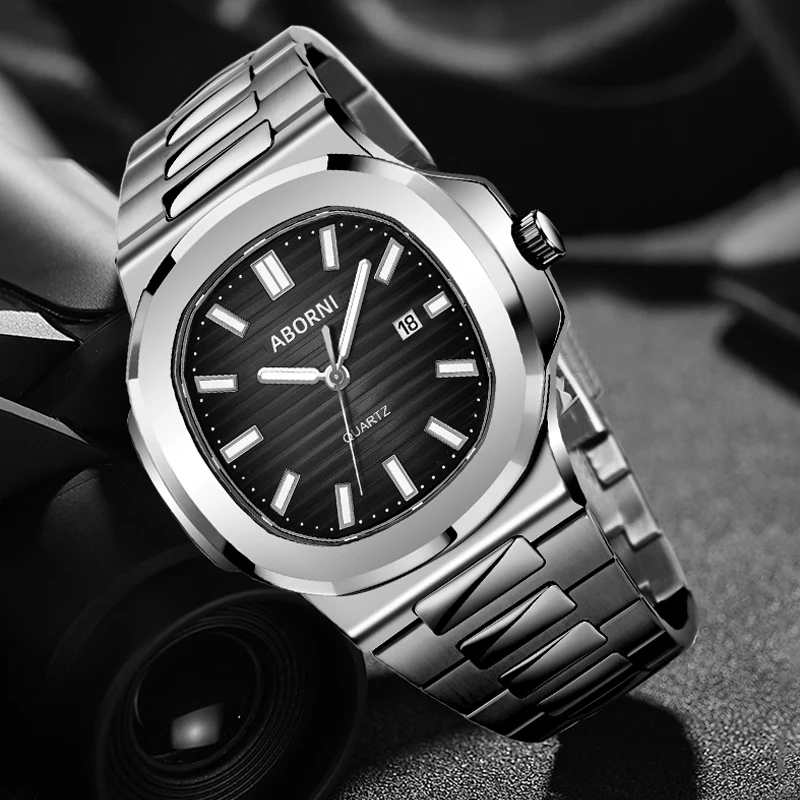 ساعات رجالي فاخرة الفولاذ المقاوم للصدأ مقاوم للماء ساعة كوارتز للرجل مضيئة التقويم باجاني تصميم ساعات رجالية Reloj Mujer