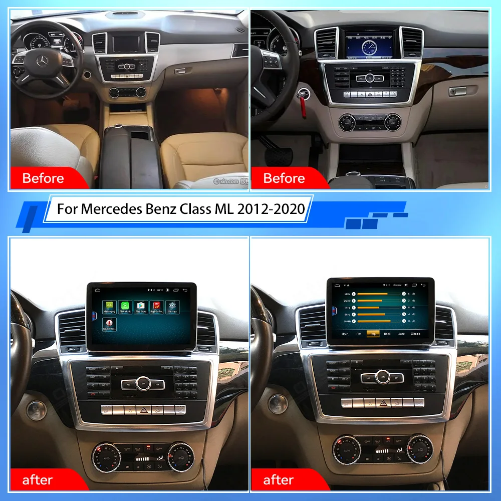 Android 11 untuk Mercedes Benz Class ML W166 GL X166 GL500 Radio Mobil Navigasi GPS CarPlay 2012-2020 Layar Pemutar Multimedia D