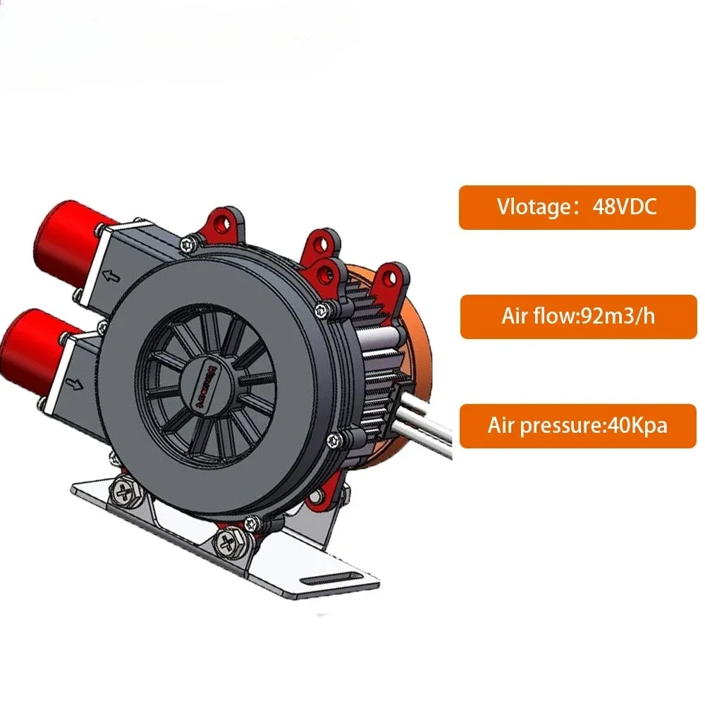 

145mm Brushless DC Blower 40kpa Hydrogen Recirculation Environment Aluminum Blade Bearing Motor with Driver and silence