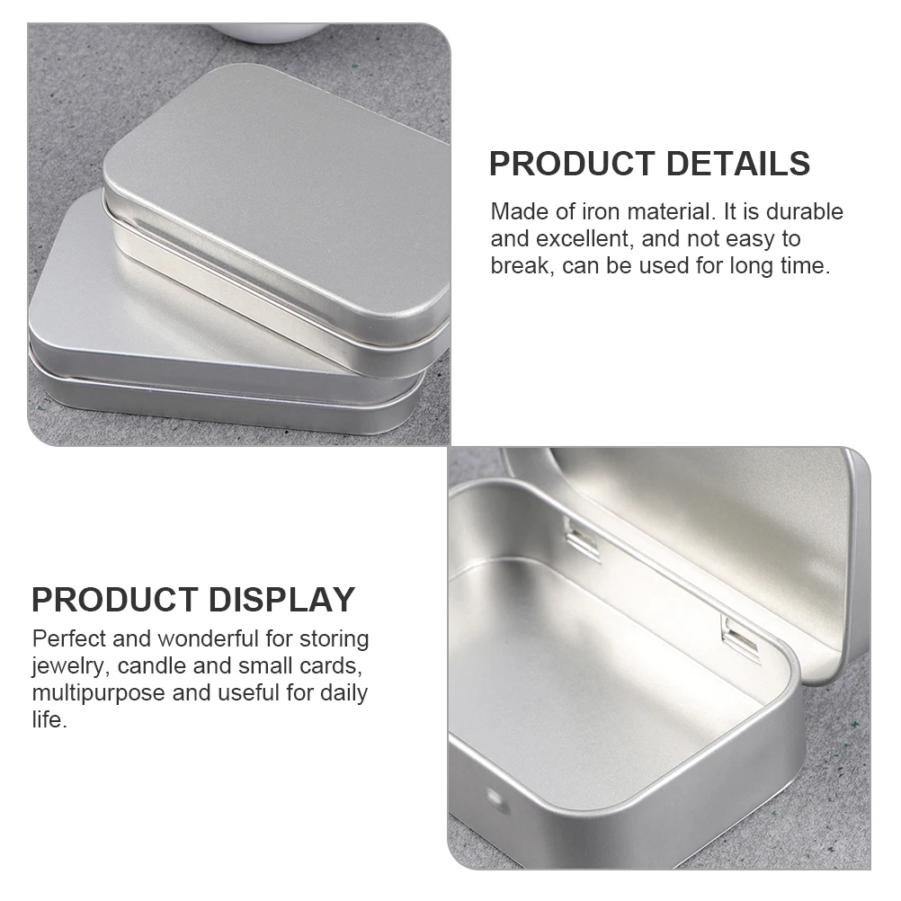 

Mini Storage Box Size Empty Boxes Iron Cases for Simple Candy Portable Rectangular Containers
