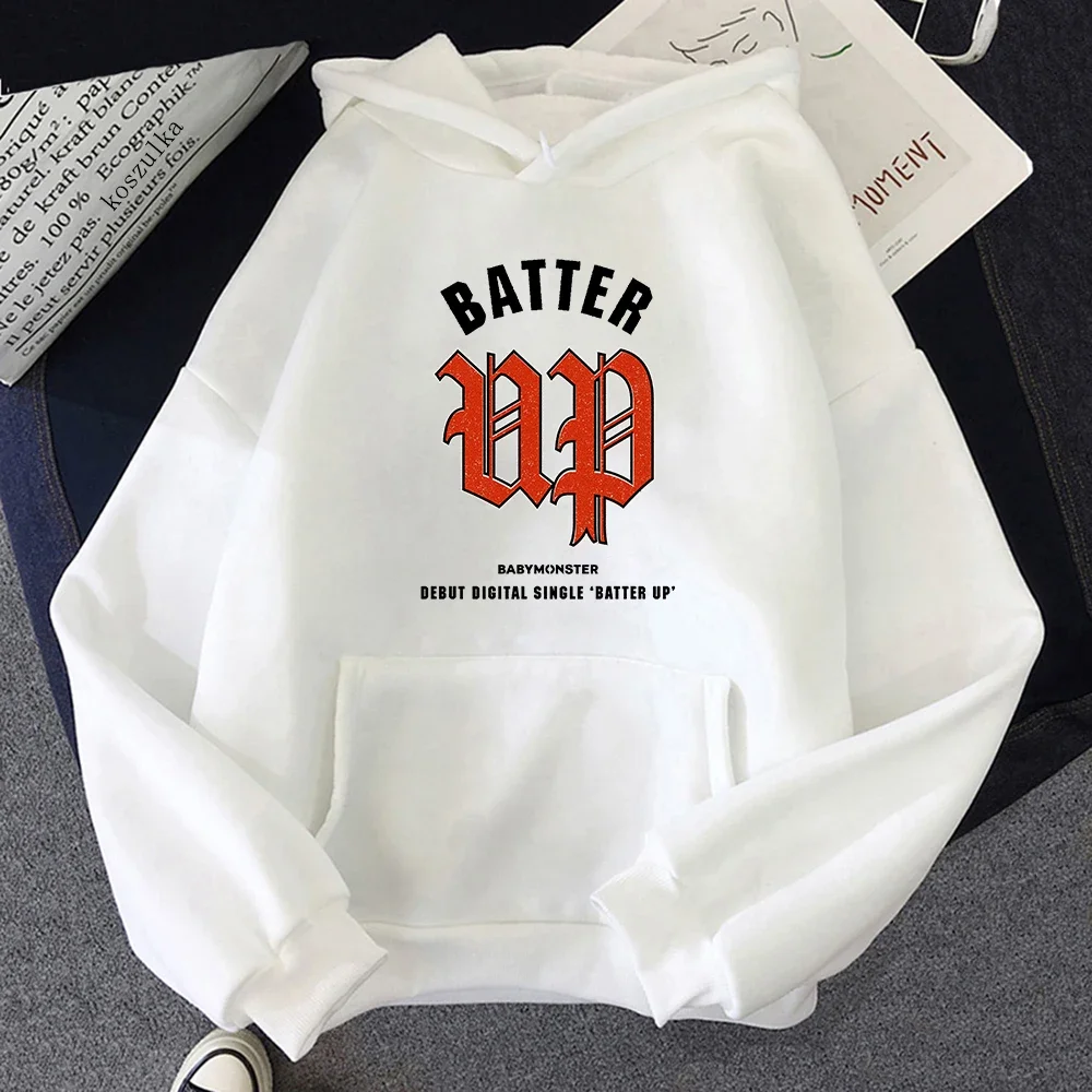 Babymonster Batter Up Sudadera con capucha 2024 Kawaii mujeres/hombres Harajuku estética Vintage sudaderas con capucha divertido