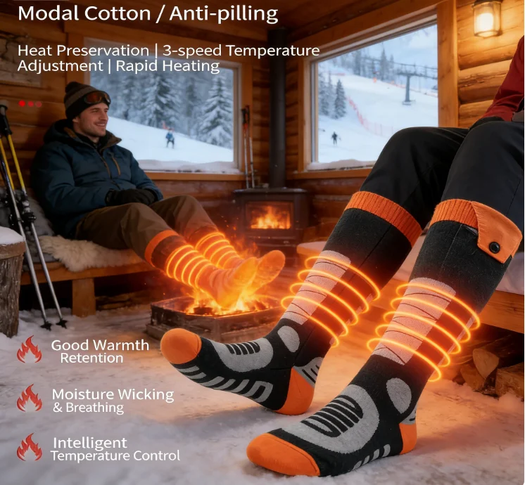 

Smart Heated Socks USB Rechargeable Electric Warming Thermal Socks for Men Women Winter Cold Weather Outdoor Ski Hiking Camping